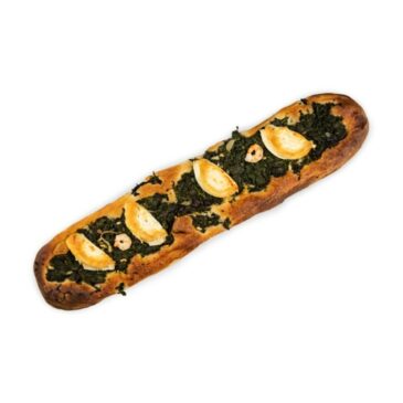 Coca d’espinacs amb formatge de cabra