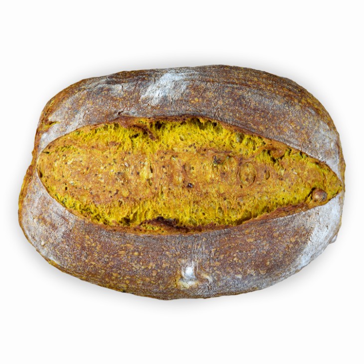 Pa de cúrcuma, avellanes i xia